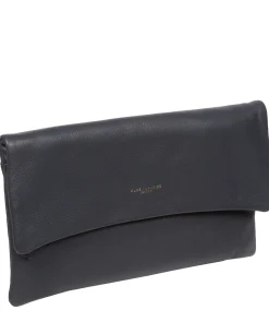 Amelia' Navy Nappa Leather Clutch Bag