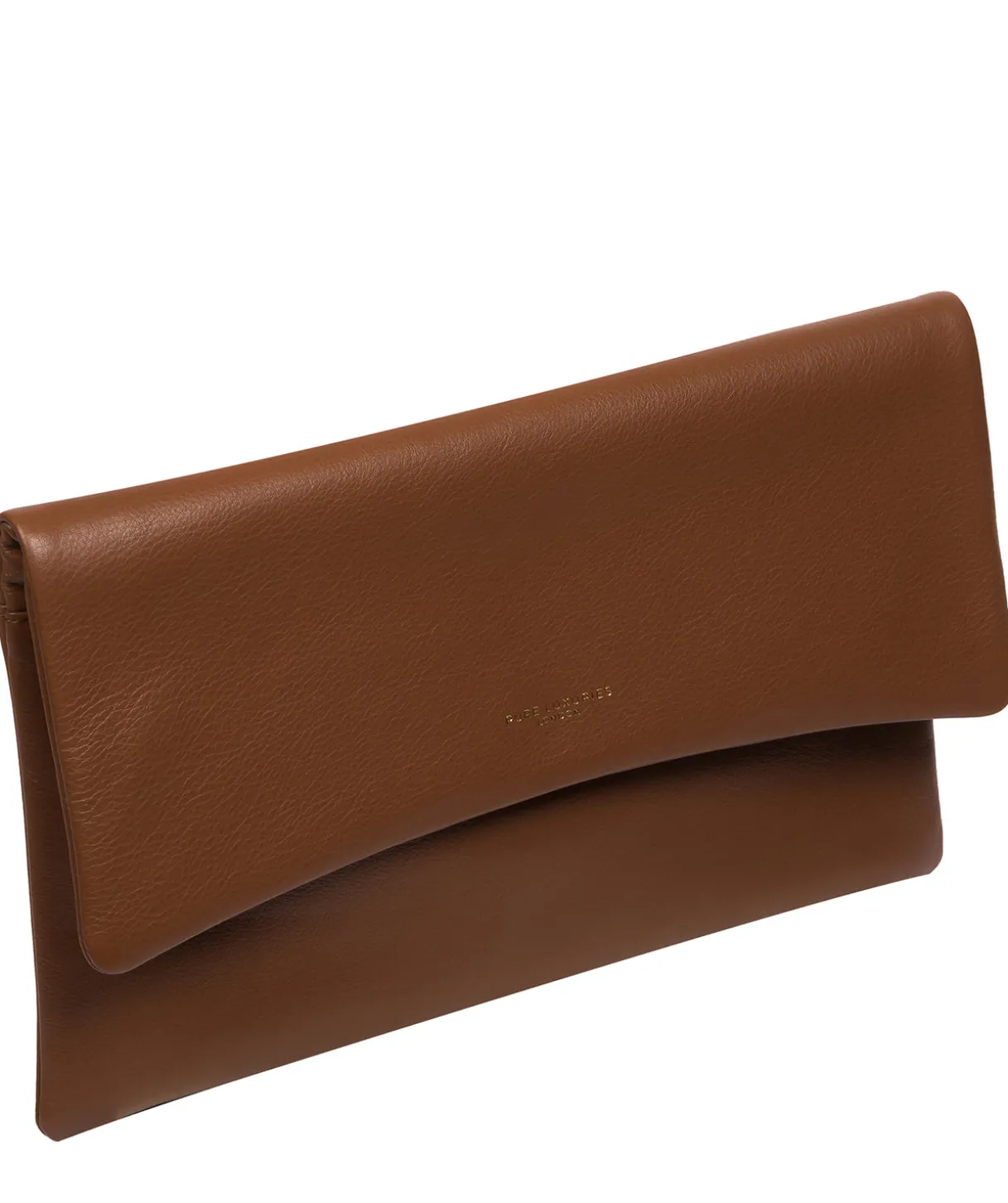 Amelia' Tan Leather Clutch Bag