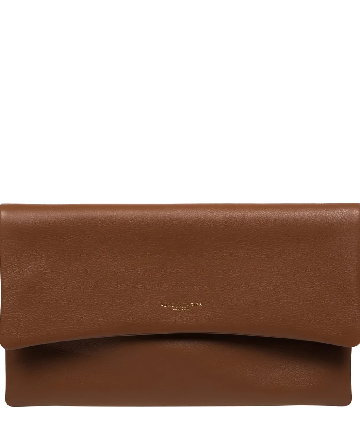 Amelia' Tan Leather Clutch Bag