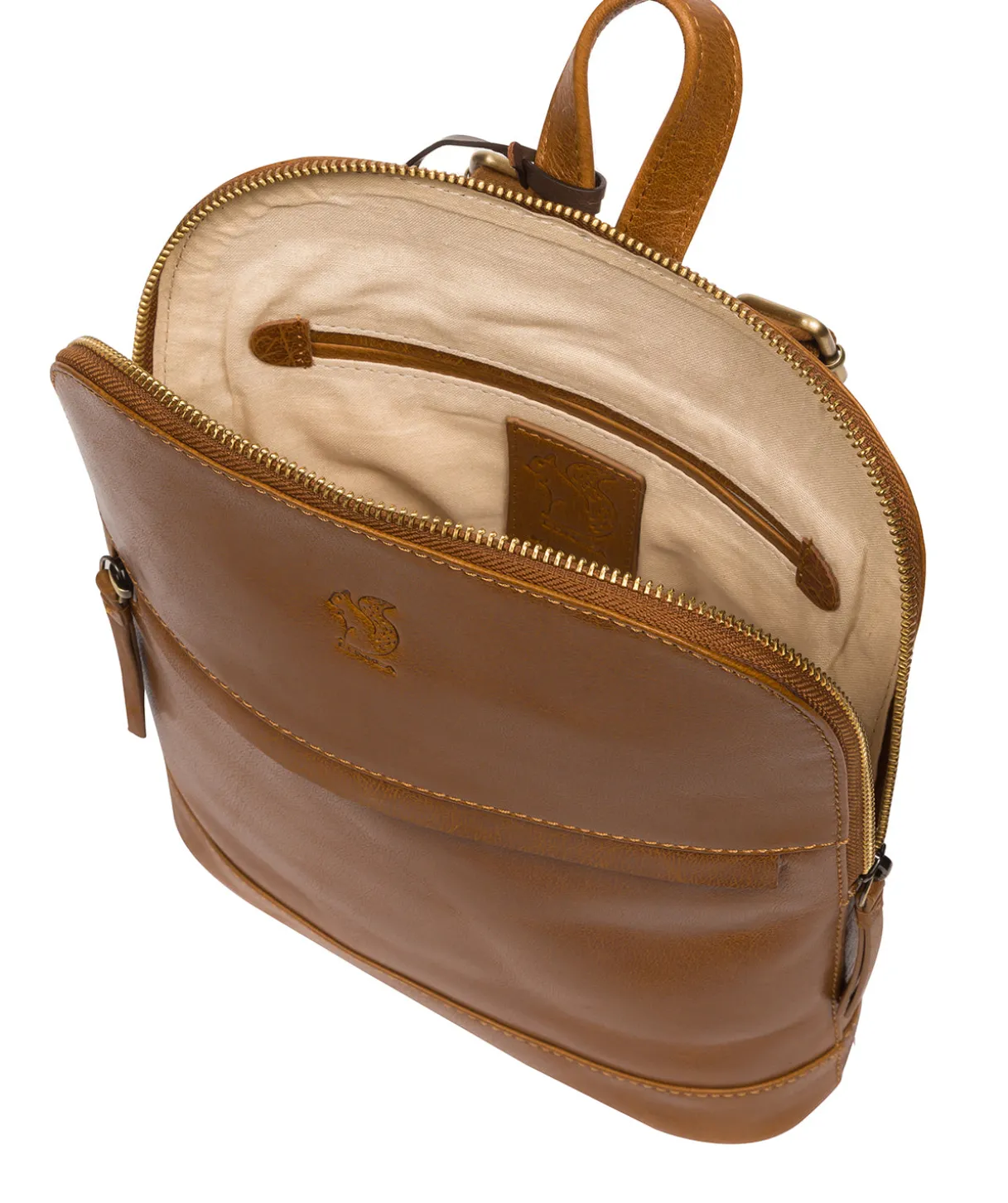 Amora' Dark Tan Leather Backpack