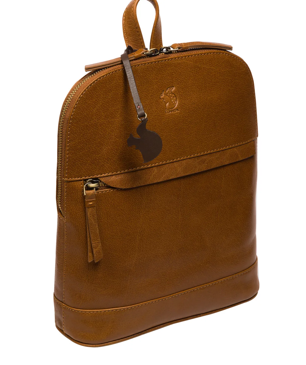 Amora' Dark Tan Leather Backpack