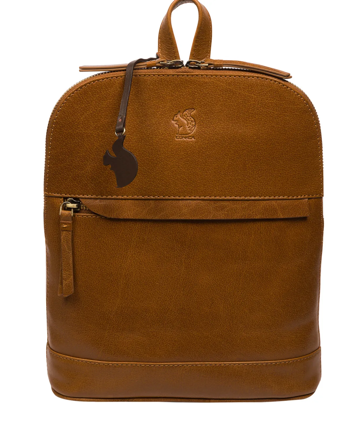 Amora' Dark Tan Leather Backpack