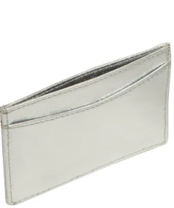 Anna' Metallic Silver Leather Card Holder