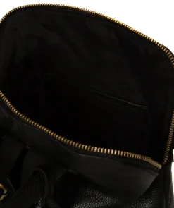 Anouk' Black Leather Backpack