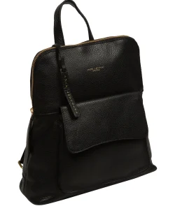 Anouk' Black Leather Backpack