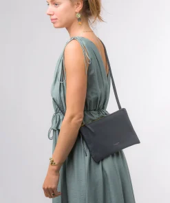 Anya' Navy Nappa Leather Cross Body Evening Bag