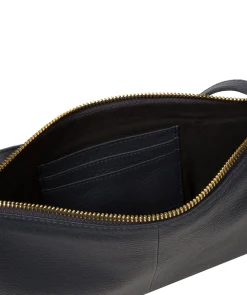 Anya' Navy Nappa Leather Cross Body Evening Bag