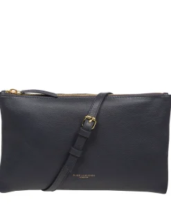 Anya' Navy Nappa Leather Cross Body Evening Bag