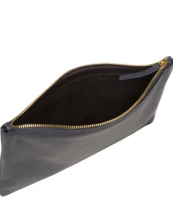 Anya' Navy Nappa Leather Cross Body Evening Bag
