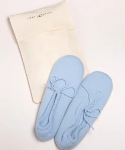 Appleby' Powder Blue Cashmere & Merino Wool Small Ballet Slippers
