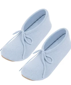Appleby' Powder Blue Cashmere & Merino Wool Small Ballet Slippers