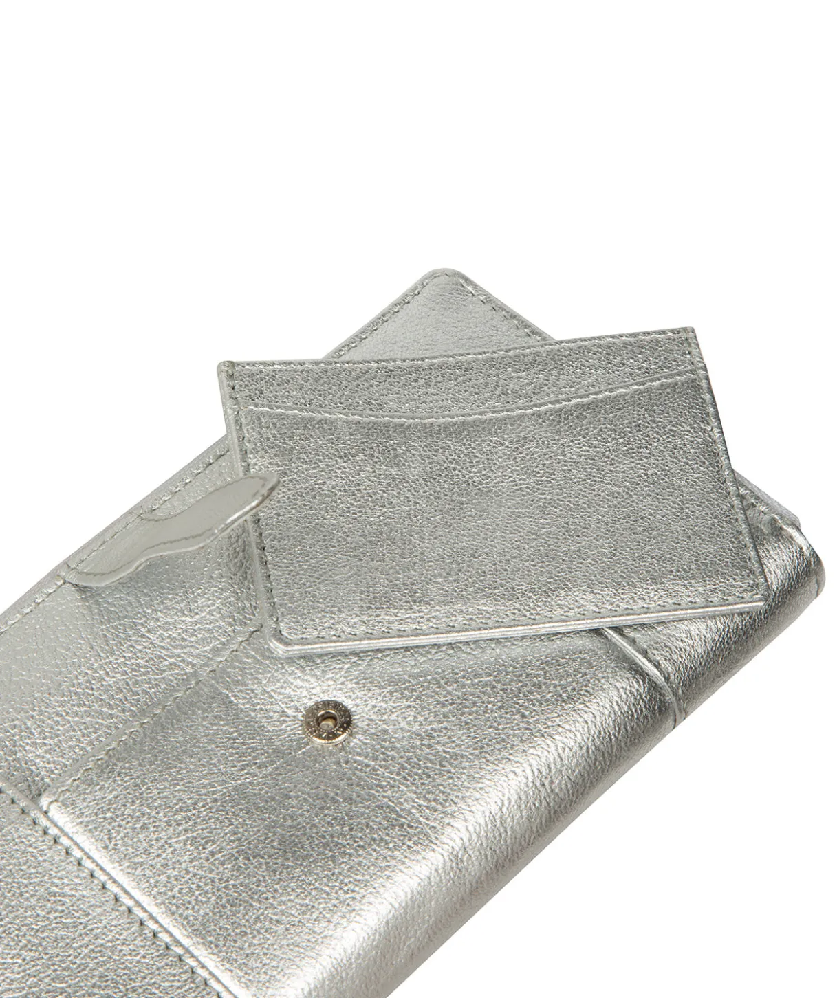 April' Metallic Silver Leather Purse