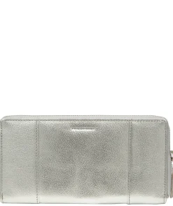 April' Metallic Silver Leather Purse