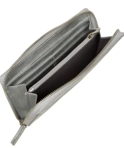 April' Metallic Silver Leather Purse
