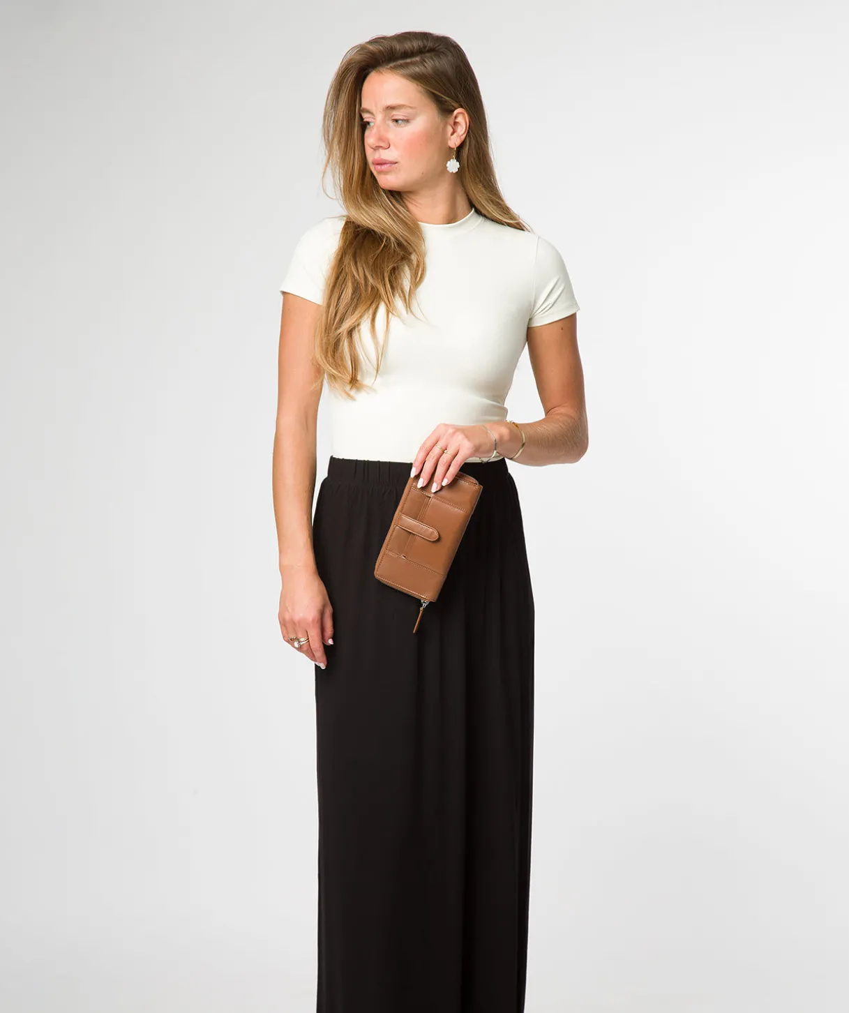April' Tan Leather Purse