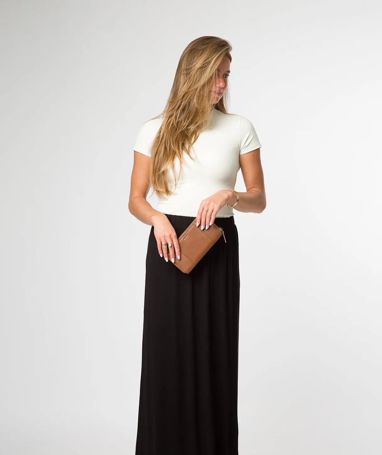 April' Tan Leather Purse