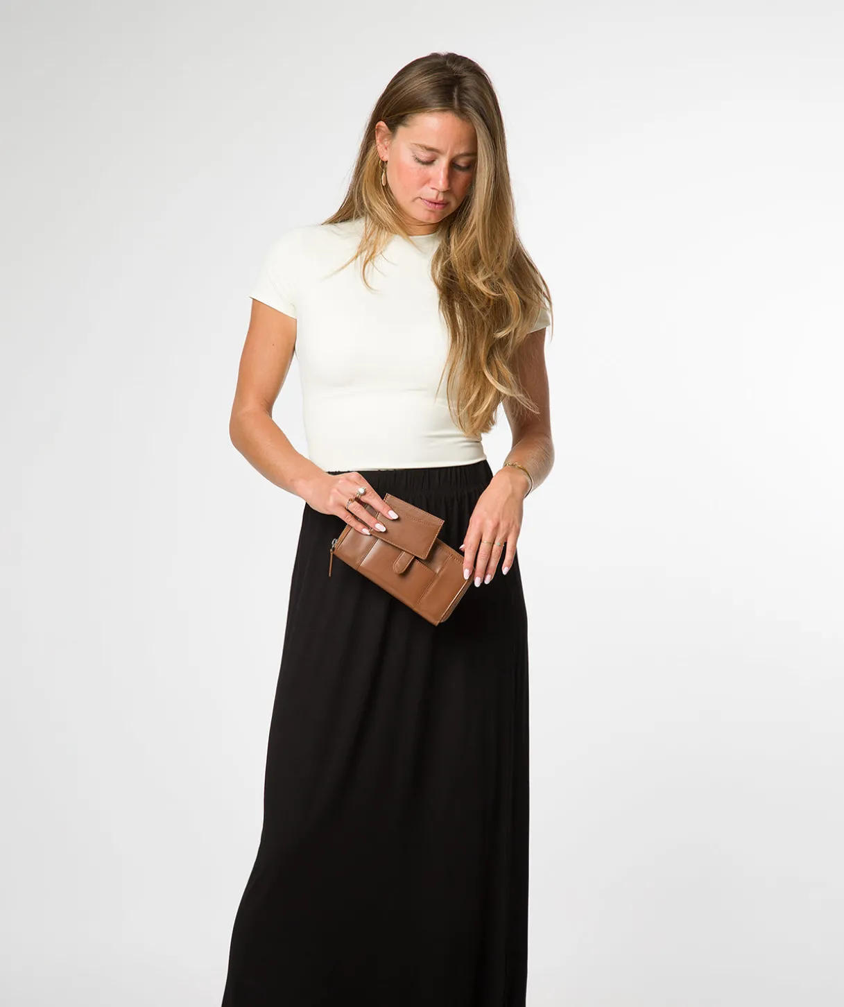 April' Tan Leather Purse