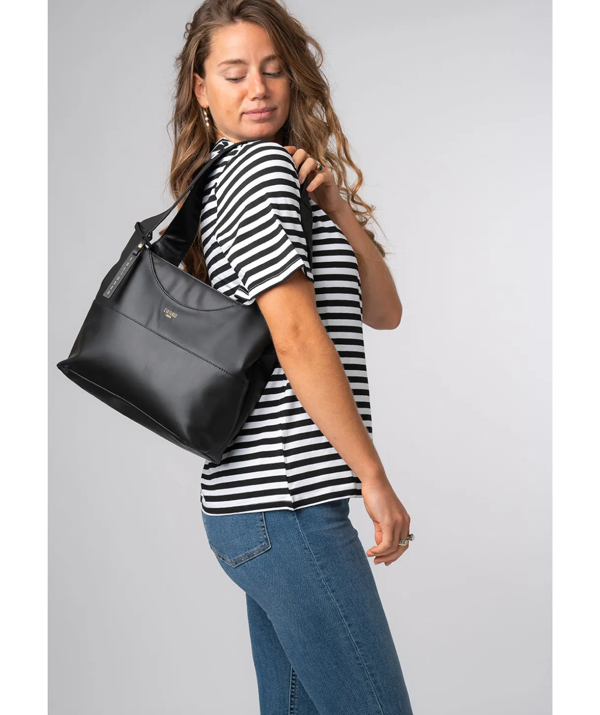 Ariel' Black Leather Shoulder Bag