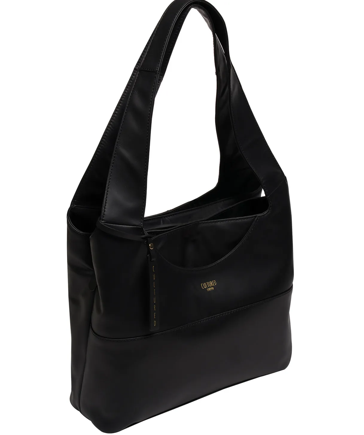 Ariel' Black Leather Shoulder Bag