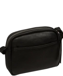 Ariella' Black Leather Cross Body Bag