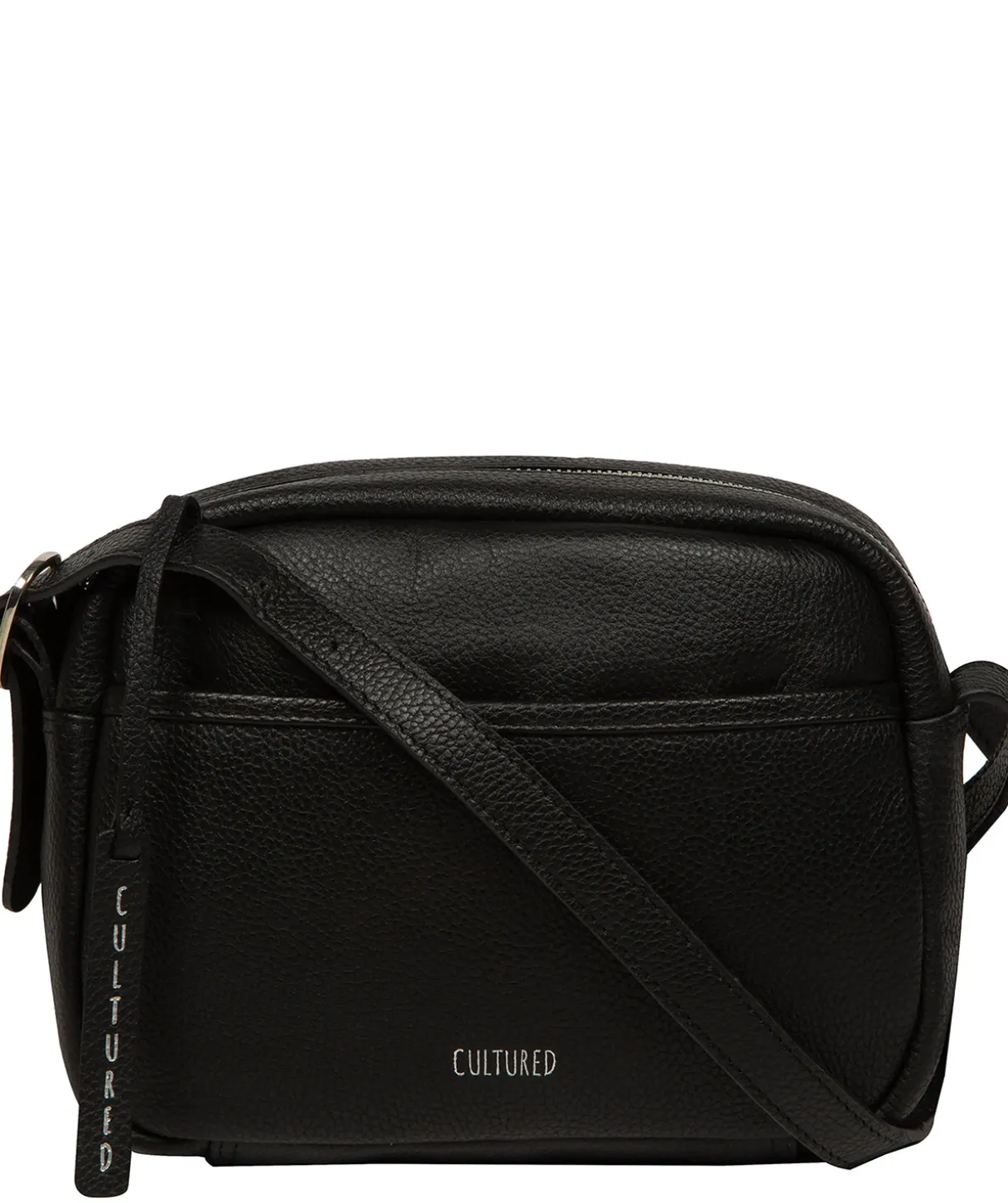 Ariella' Black Leather Cross Body Bag