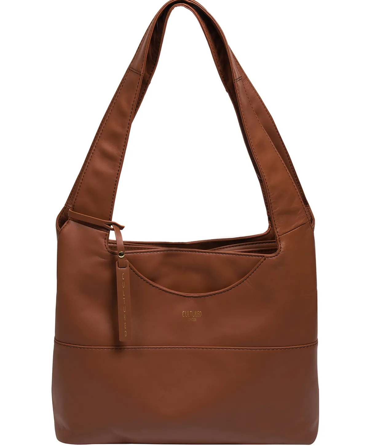 Ariel' Oak Leather Shoulder Bag