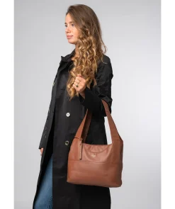 Ariel' Oak Leather Shoulder Bag