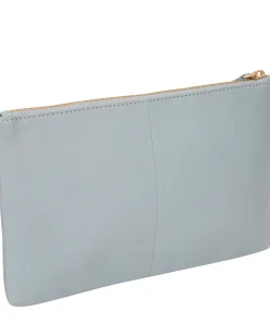 Arlesey' Cashmere Blue Leather Clutch Bag