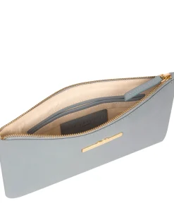 Arlesey' Cashmere Blue Leather Clutch Bag