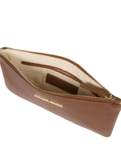 Arlesey' Tan Leather Clutch Bag