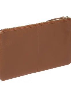 Arlesey' Tan Leather Clutch Bag