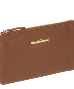 Arlesey' Tan Leather Clutch Bag