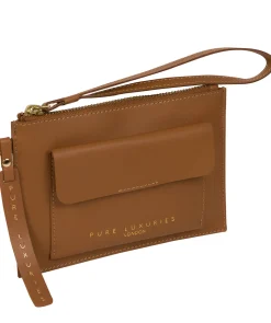 Arreton' Saddle Tan Vegetable-Tanned Leather Clutch Bag