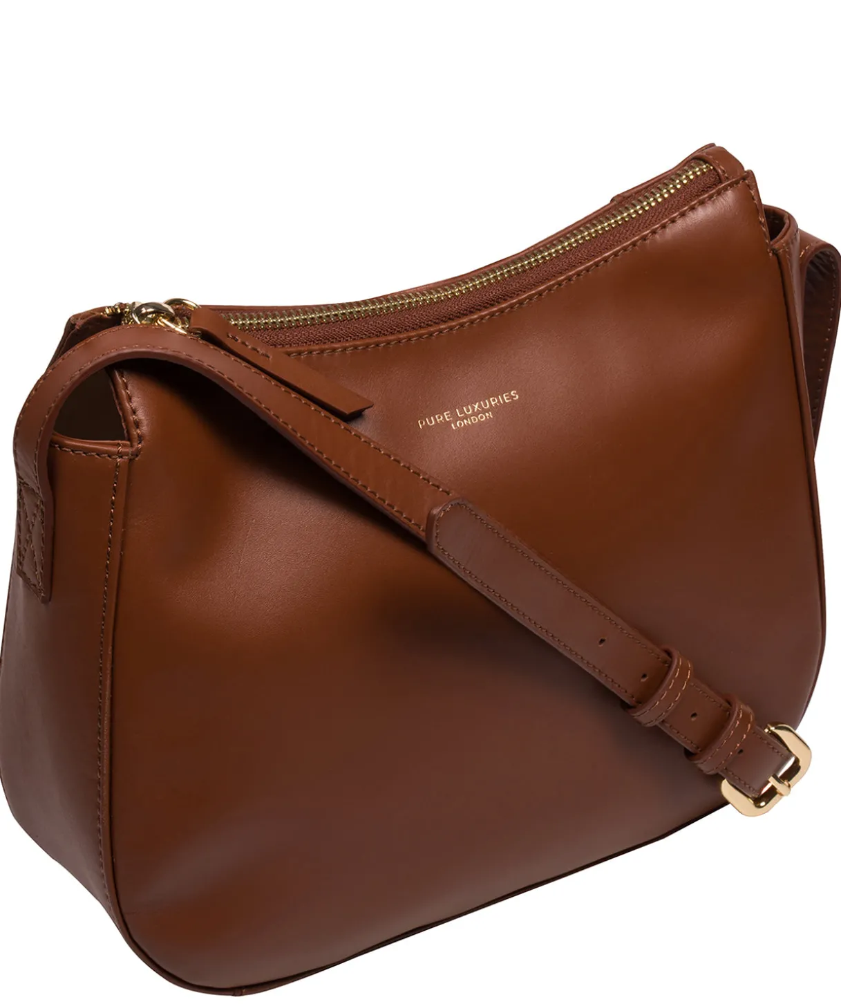 Ashley' Caramel Leather Cross Body Bag