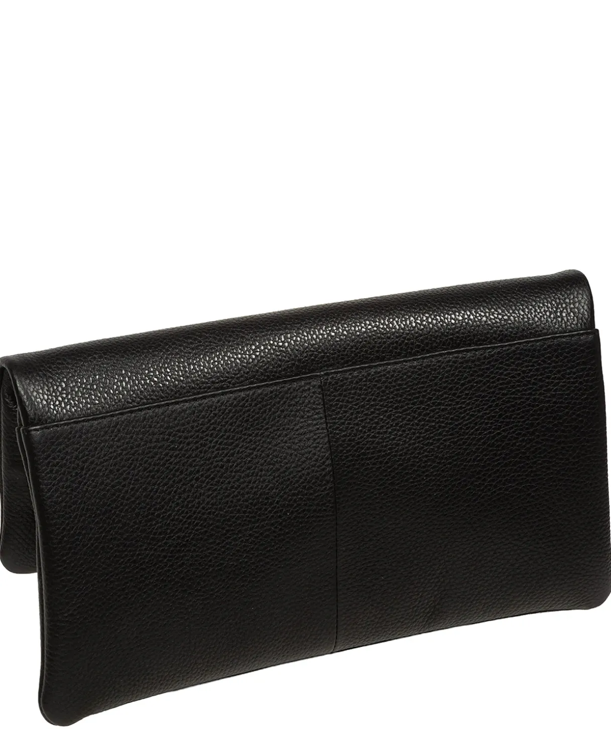 Audrina' Black Leather Clutch Bag