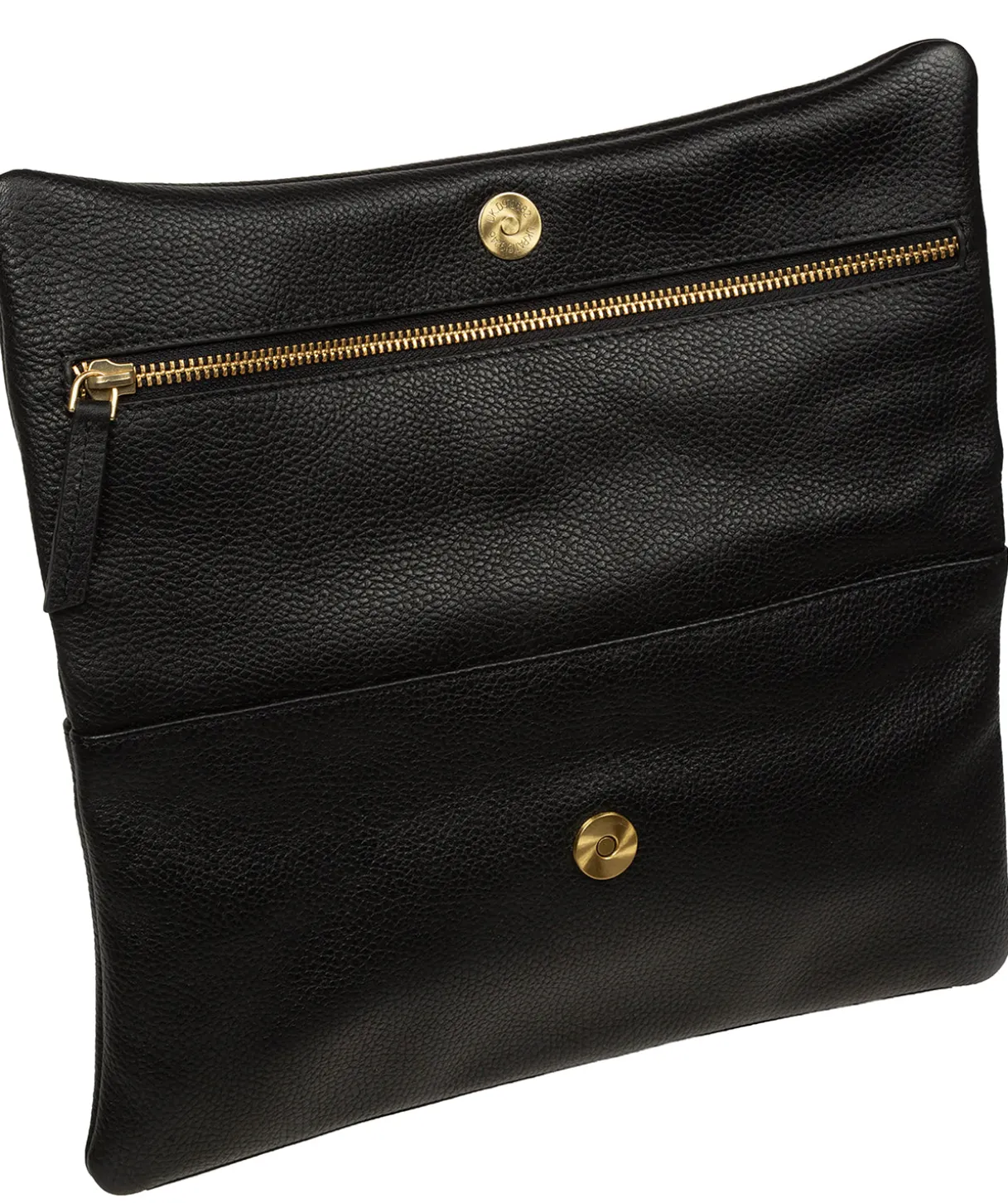 Audrina' Black Leather Clutch Bag