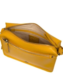 Aurora' Lemon Drop Leather Cross Body Bag