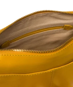 Aurora' Lemon Drop Leather Cross Body Bag