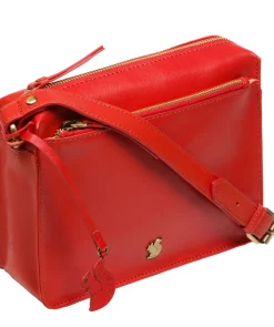 Aurora' Orangeade Leather Cross Body Bag