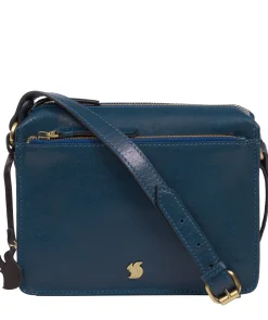 Aurora' Snorkel Blue Leather Cross Body Bag