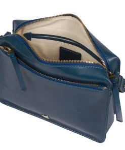 Aurora' Snorkel Blue Leather Cross Body Bag