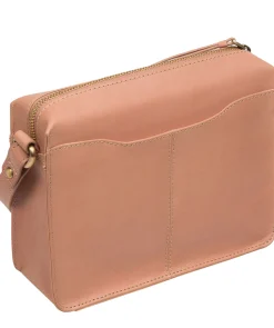 Aurora' Subtle Pink Leather Cross Body Bag