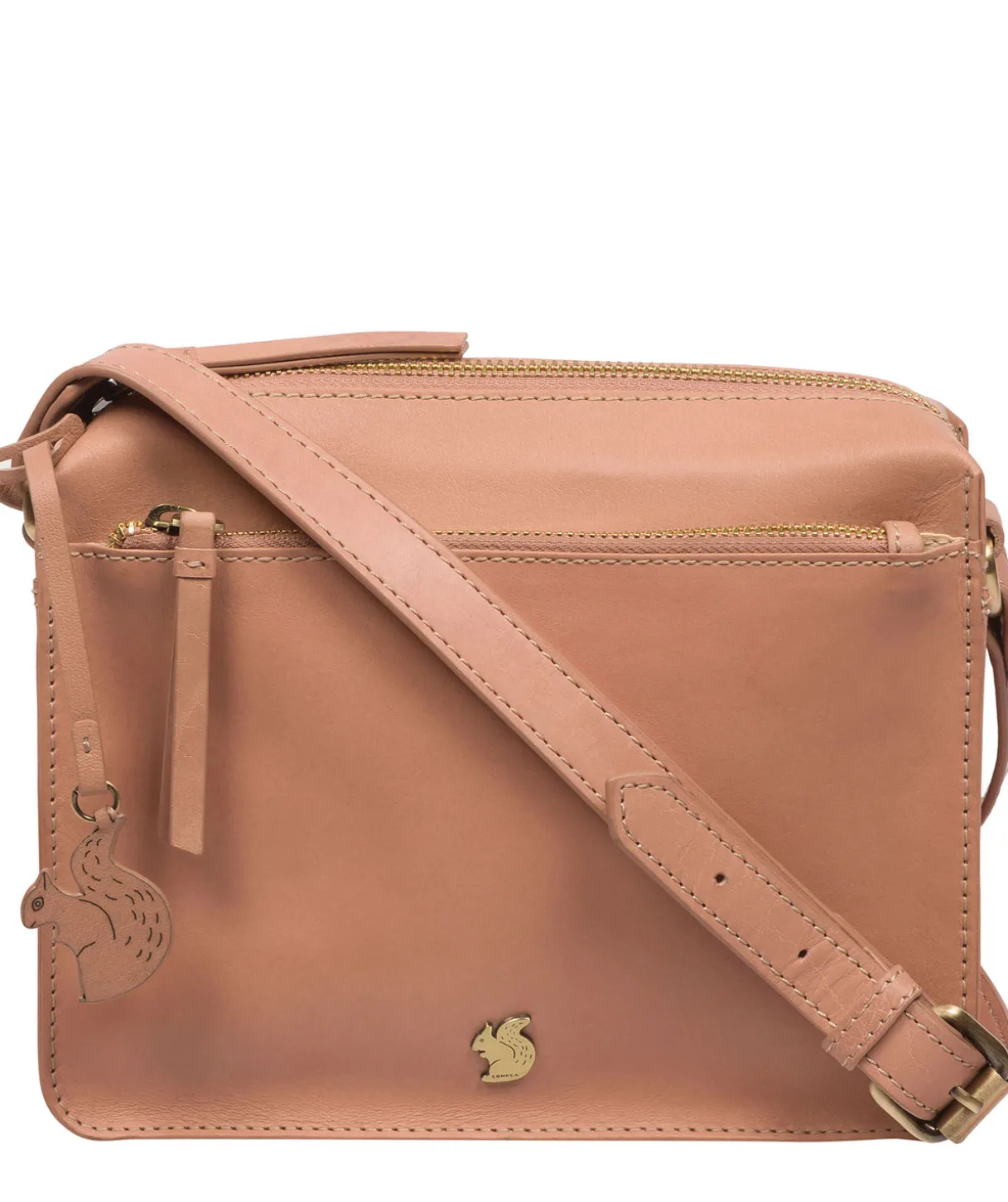 Aurora' Subtle Pink Leather Cross Body Bag
