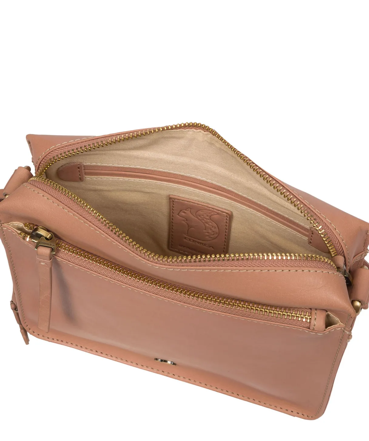Aurora' Subtle Pink Leather Cross Body Bag
