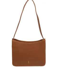 Ava' Tan Leather Shoulder Bag