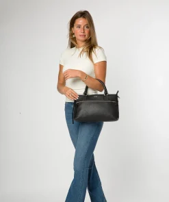 Aviana' Black Leather Grab Bag