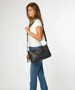 Aviana' Black Leather Grab Bag