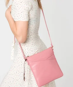 Avril' Blush Leather Cross Body Bag
