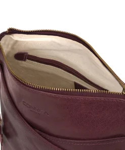 Avril' Plum Leather Cross Body Bag