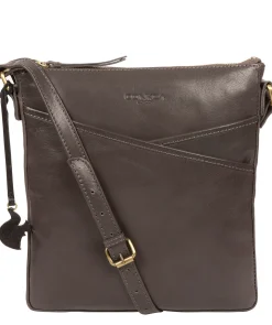 Avril' Slate Leather Cross Body Bag